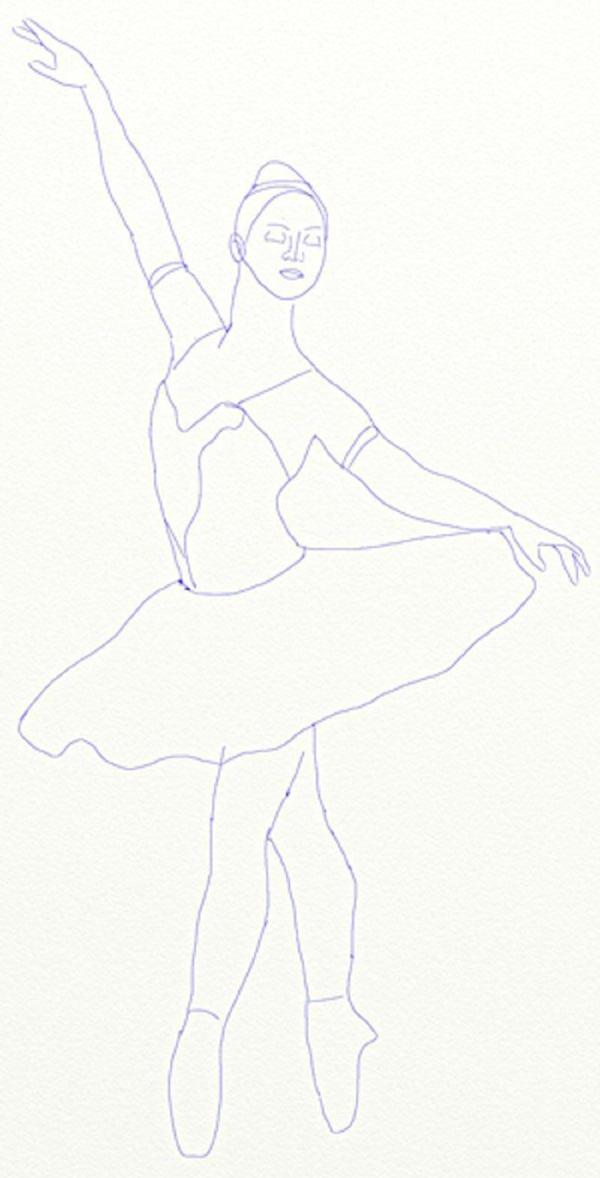 Hvordan tegne en ballerina enkelt og enkelt