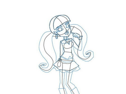 Hvordan tegne Claudine Woolf fra "Monster High"?