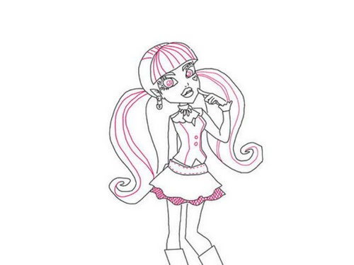 Hvordan tegne Claudine Woolf fra "Monster High"?
