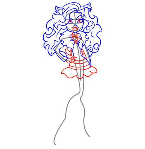 Hvordan tegne Claudine Woolf fra "Monster High"?