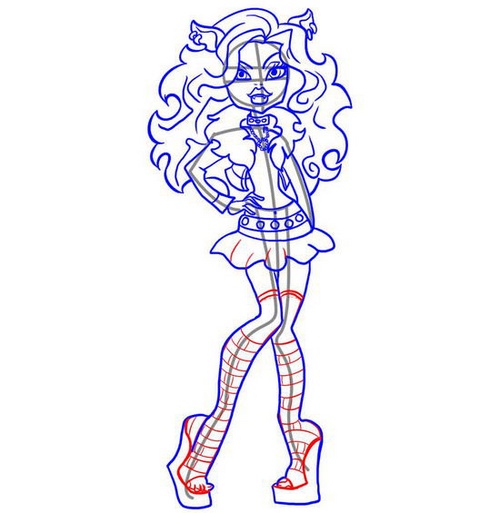 Hvordan tegne Claudine Woolf fra "Monster High"?