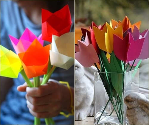 Hvordan lage en tulipan fra papir: en masterklasse