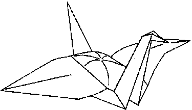 Klassisk kran i teknikken til origami