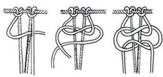 Macrame: Enkelt flatt knute Macrame: Enkelt flatt knute