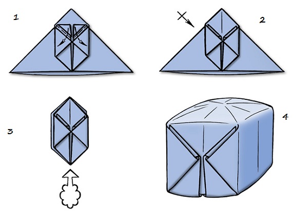 snømann origami for nybegynnere