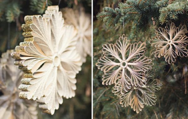 Vakre snøfinger for nyttår 2017 med egne hender av papir - diagrammer og bilder i faser. Master klasser for barn på store snøflak i origami teknikk