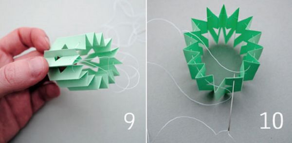 Vakre snøfinger for nyttår 2017 med egne hender av papir - diagrammer og bilder i faser. Master klasser for barn på store snøflak i origami teknikk