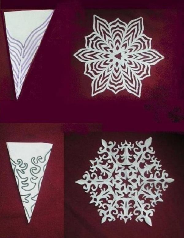 Vakre snøfinger for nyttår 2017 med egne hender av papir - diagrammer og bilder i faser. Master klasser for barn på store snøflak i origami teknikk Vakre snøfinger for nyttår 2017 med egne hender av papir - diagrammer og bilder i faser. Master klasser for barn på store snøflak i origami teknikk