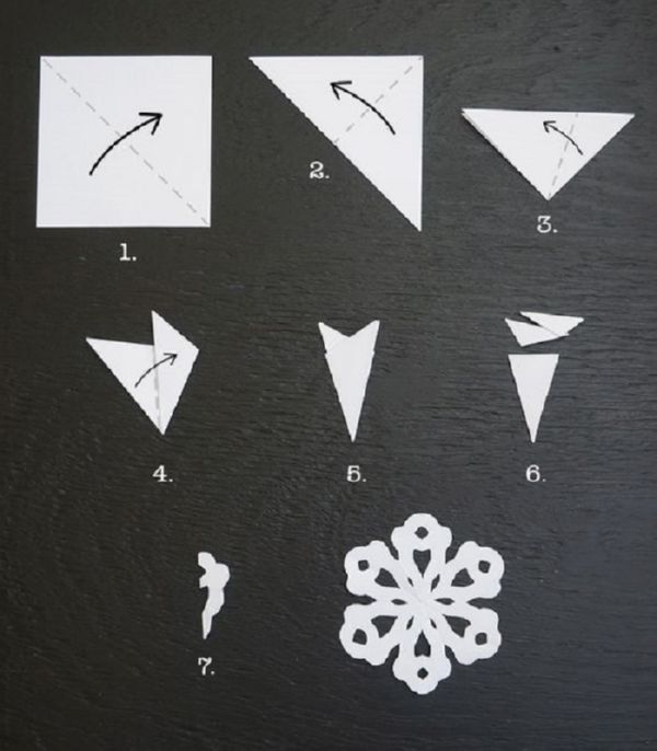 Vakre snøfinger for nyttår 2017 med egne hender av papir - diagrammer og bilder i faser. Master klasser for barn på store snøflak i origami teknikk Vakre snøfinger for nyttår 2017 med egne hender av papir - diagrammer og bilder i faser. Master klasser for barn på store snøflak i origami teknikk