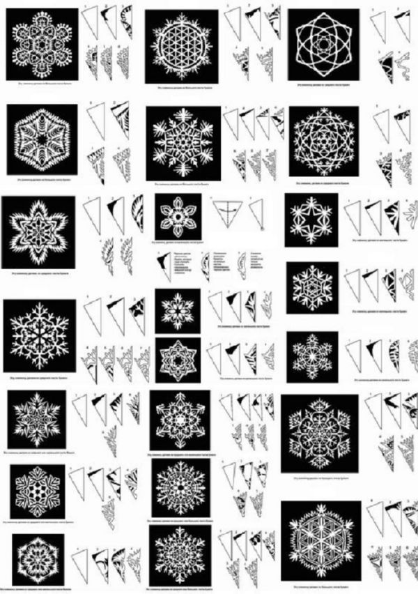 Vakre snøfinger for nyttår 2017 med egne hender av papir - diagrammer og bilder i faser. Master klasser for barn på store snøflak i origami teknikk Vakre snøfinger for nyttår 2017 med egne hender av papir - diagrammer og bilder i faser. Master klasser for barn på store snøflak i origami teknikk