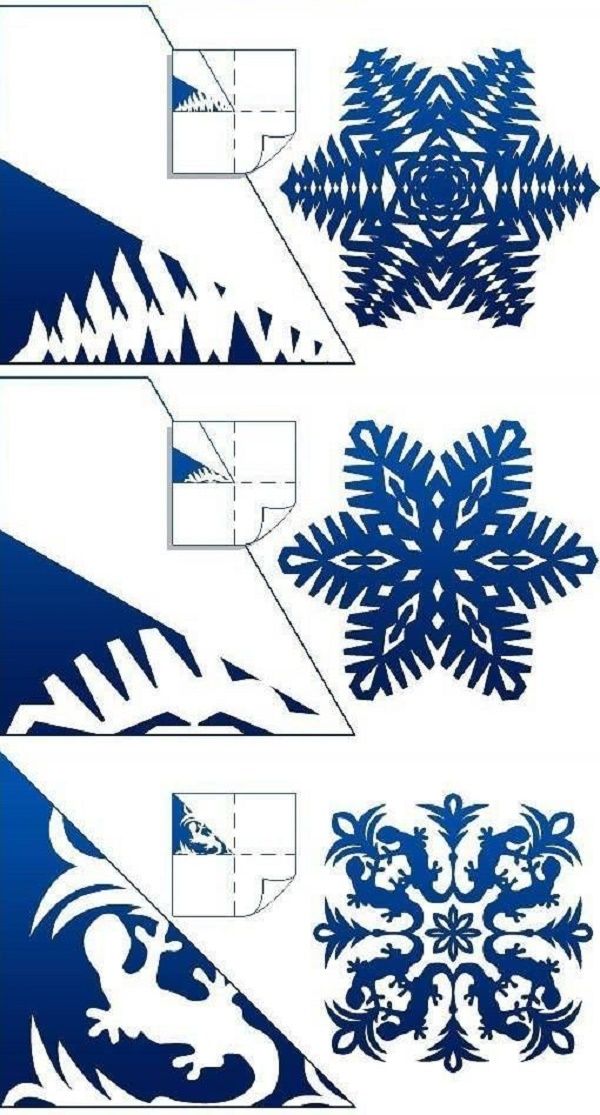 Vakre snøfinger for nyttår 2017 med egne hender av papir - diagrammer og bilder i faser. Master klasser for barn på store snøflak i origami teknikk Vakre snøfinger for nyttår 2017 med egne hender av papir - diagrammer og bilder i faser. Master klasser for barn på store snøflak i origami teknikk