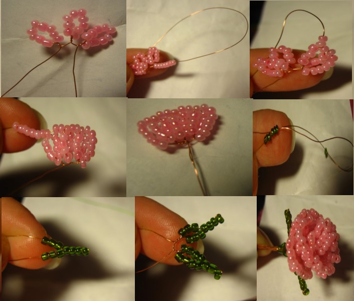 Veving av roser fra perler