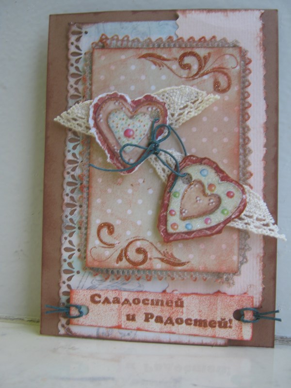 Valentins håndlagde - scrapbooking, shebbie-chic, master class, foto. Valentine scrapbooking med egne hender, foto
