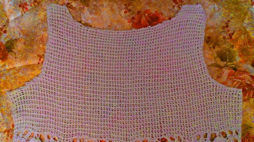 Openwork sommerbluse "Romance of Summer" med strikkepinner