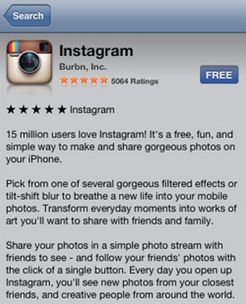 Instruksjoner for registrering i Instagram