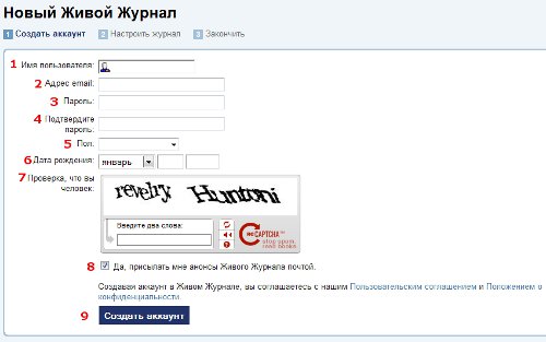 Hvordan lage LJ? Registrering i LiveJournal