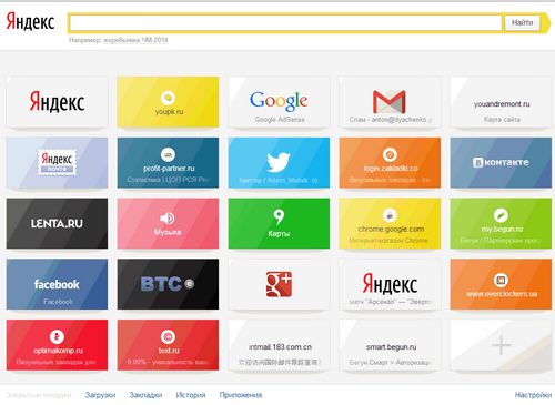 lage et bokmerke for Yandex
