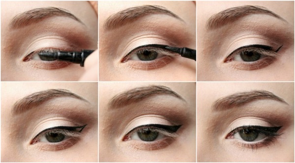 Hvordan tegne piler foran eyeliner