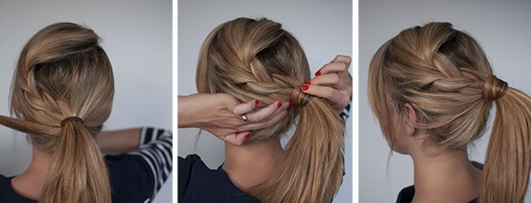 Hvordan lage en vakker frisyre med hestehale med fleece - foto masterclass