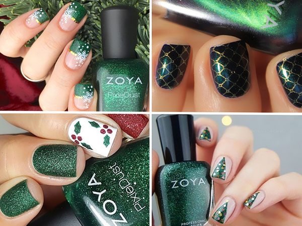 Det beste Nyttårs nagel kunst med lakk Zoya Enchanted