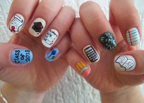 Hva manikyr å lage i skolen 1. september, et bilde. Manicure ideer for kunnskapsdag for elever av 9. og 11. klasse
