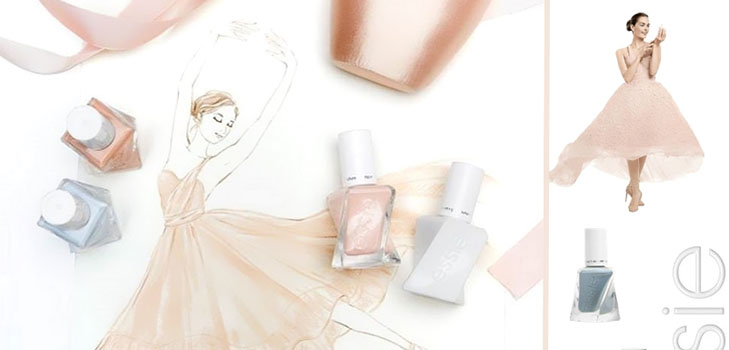 Pastellmanikyr: En samling av lakk Essie Gel Couture Ballet Nudes 2017