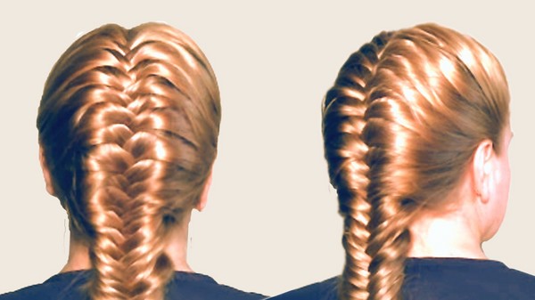 Braid flett på middels hår med et bilde