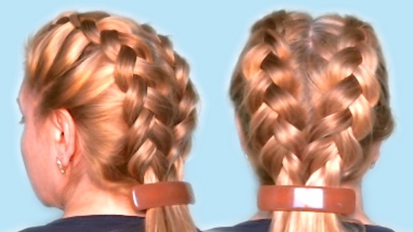 Braid flett på middels hår med et bilde