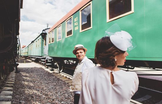 Bryllupsfoto økt i retrostil