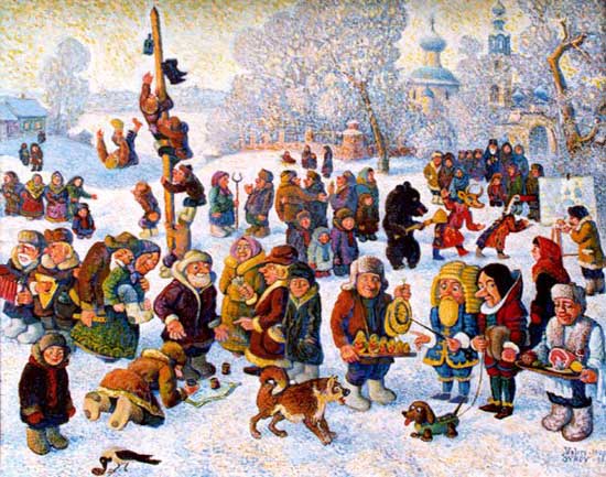 Hvordan tegner Shrovetide? Tegn en vårferie med barna