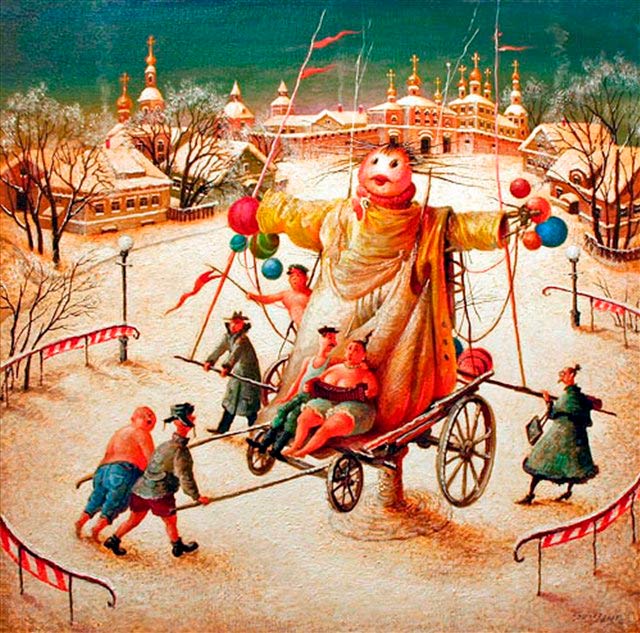 Hvordan tegner Shrovetide? Tegn en vårferie med barna