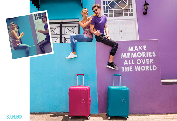 Sommer på veien: lyse kofferter American Tourister Soundbox