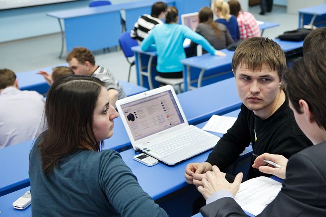 studenter på foredrag