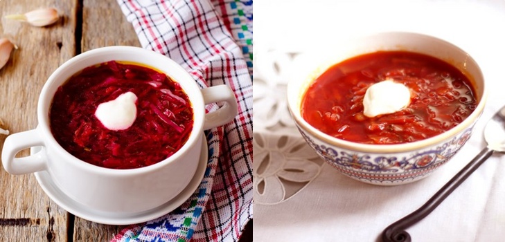 Borsch for vinteren i bokser, oppskrifter for preparater med rødbeter og kål, tomatpuré og uten den