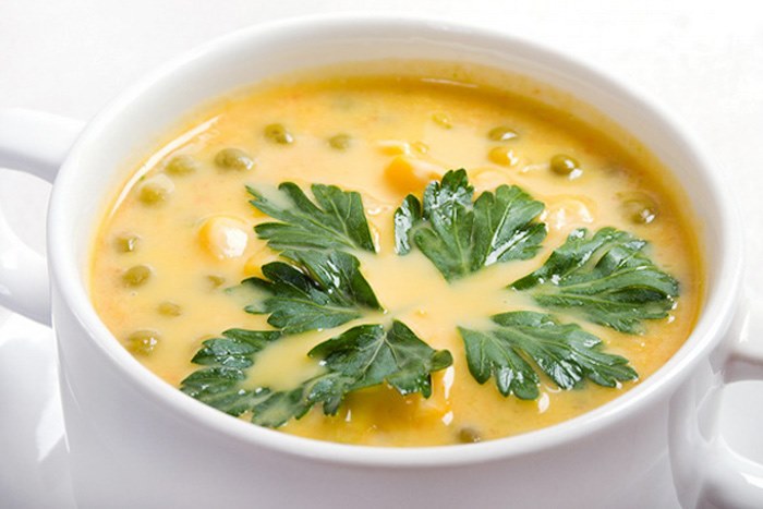suppe med greener