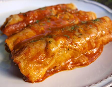 Enchiladas med bønner og rotgrønnsaker