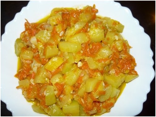 courgette på en tallerken
