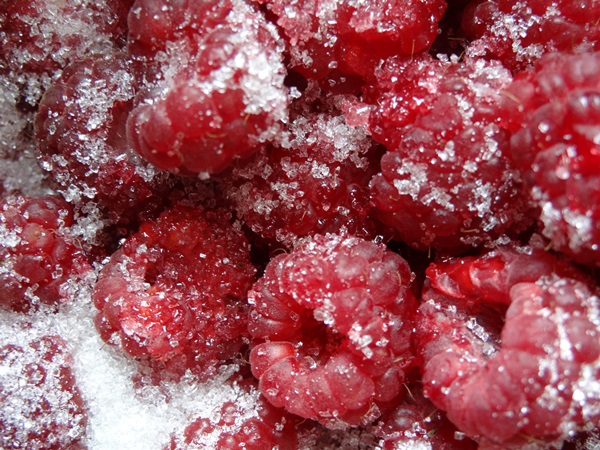 Delicious compote av bringebær for vinteren