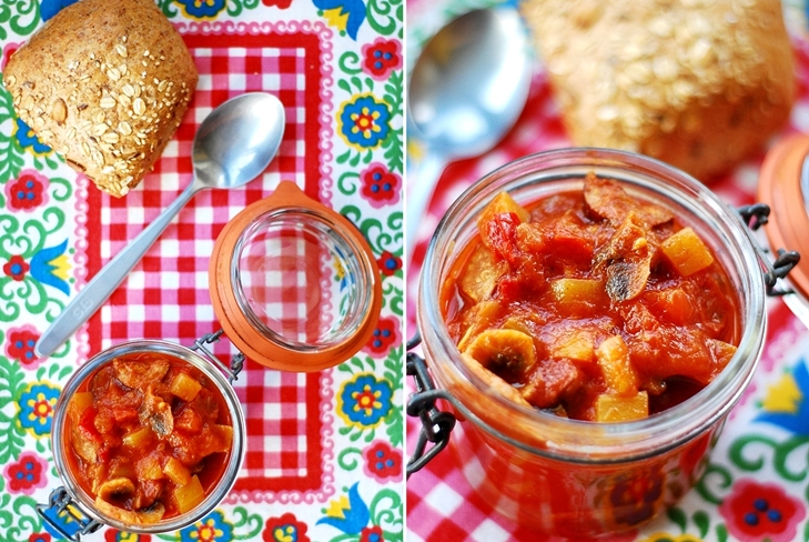 Lecho av bulgarsk pepper med tomatpuré til vinter - fotopskrift