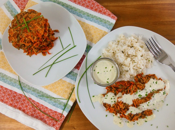 Delicious pannekaker fra courgetter på raske oppskrifter