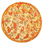 Pizza med tomat og ost