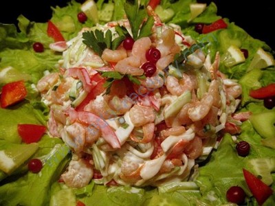 Reker og blekksprut salat