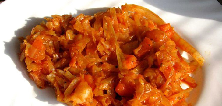 Stewed kål med sopp