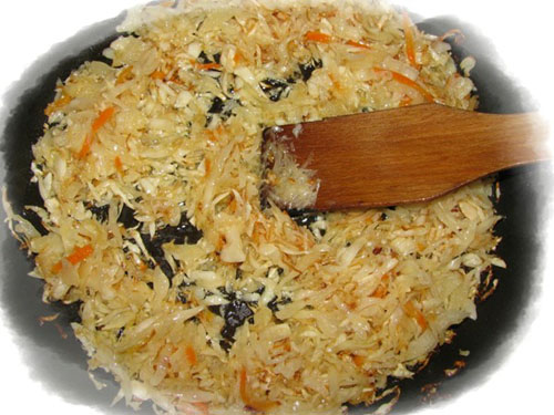 Stewed kål med sopp