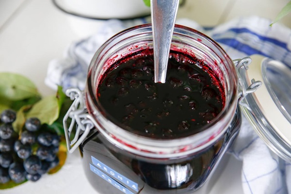 Jam av svart chokeberry