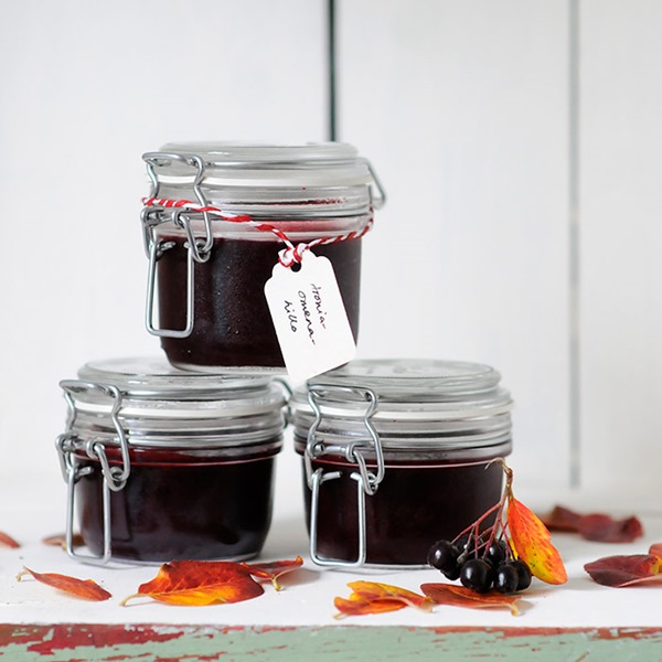 Jam av svart chokeberry