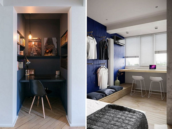 Hvordan lage et arbeidsområde i en leilighet: Tips stylister