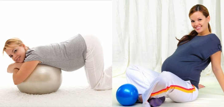 Effektiv gymnastikk for gravide kvinner på fitball
